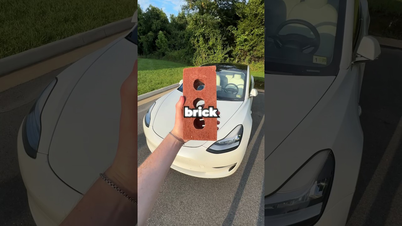 Tesla VS Brick 😱