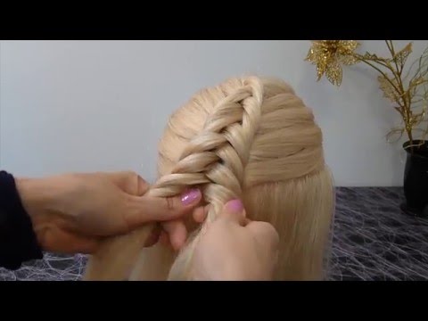 Причёска с плетением для средних, длинных волос.Причёски для девочек в школу Причёска с плетением для средних, длинных волос.Причёски для девочек в школу