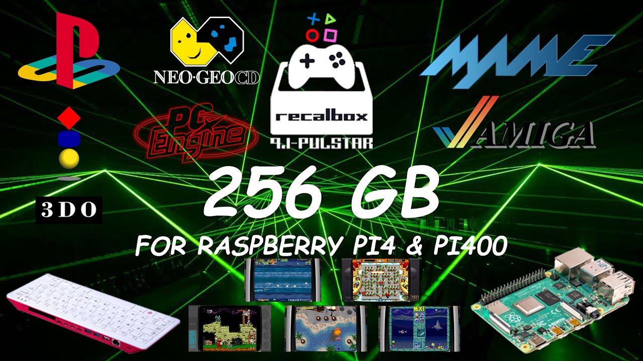 Pulsar Plus Raspberry Recalbox 9.1 pulsar 256 gb for Raspberry pi4 & pi400 - YouTube