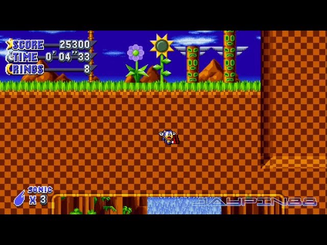 8-Bit Green Hill Zone Act 1 layout [Sonic Mania] [Mods]