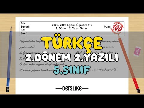 5. Sınıf Türkçe 2.Dönem 2.Yazılı Soruları #2023