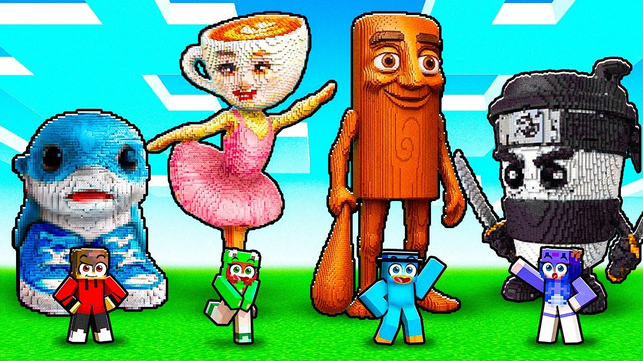 Batalla de ESTATUAS de BRAINROTS en Minecraft!