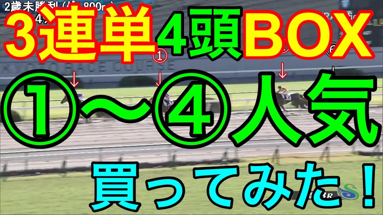 【競馬検証】5万投資！①～④人気馬の3連単4頭BOX！12R分買ってみた！