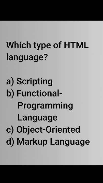 Which type of HTML language? || HTML MCQ #6 - YouTube