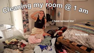 cleaning my MESSY room at 1 AM