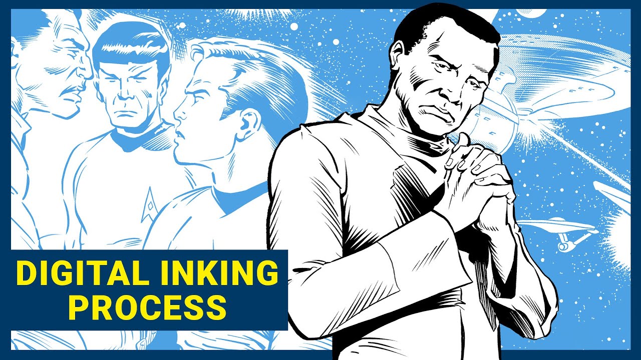 How I Digitally Ink Pencils: Digital Inking Process / Star Trek Comics ...
