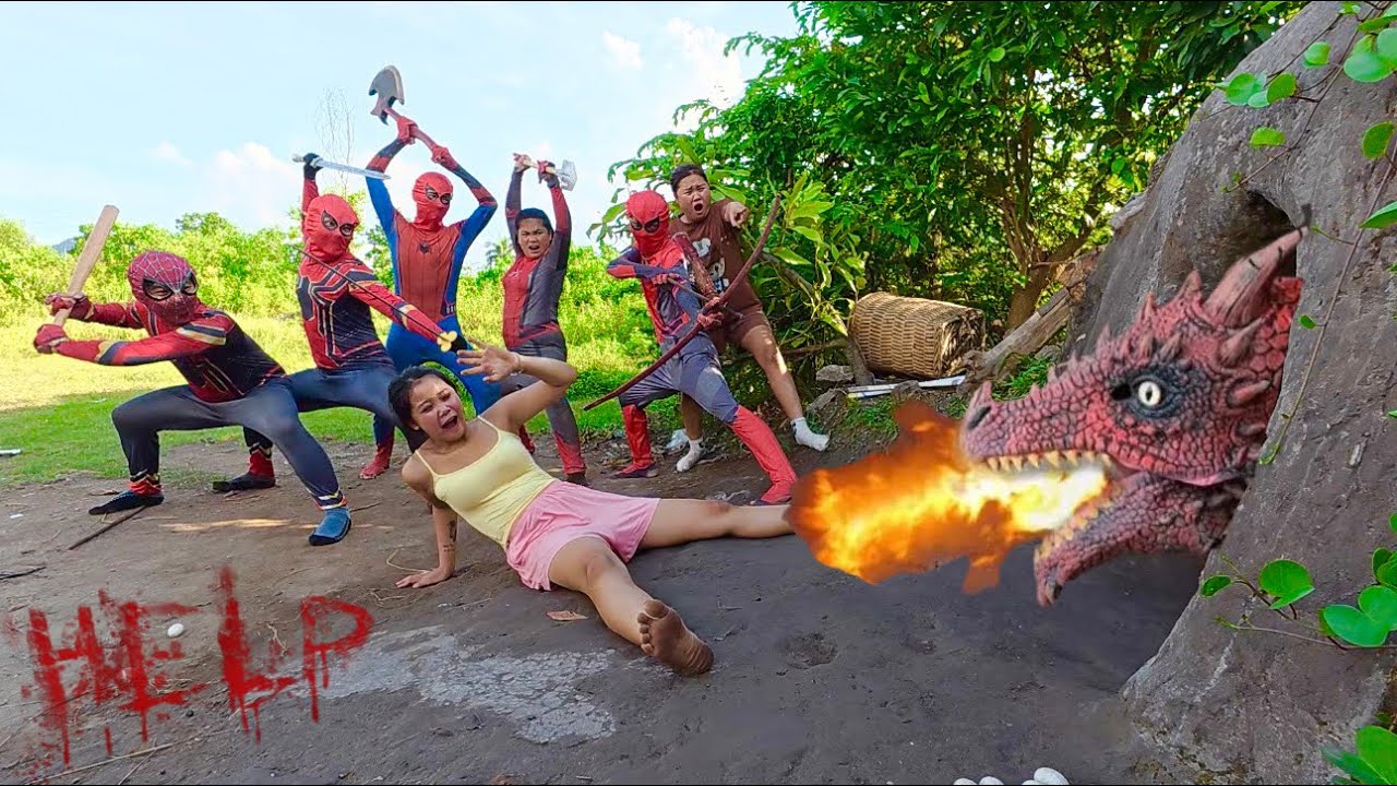 Life-or-Death! Spider-Man Team Saves Ethnic Girl from Deadly Fire Dragon Attack!