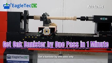 Mini Robust CNC Wood Lathe Machine Turn An Oak Banister In 1 Minute And Get Amazing Clean Finish