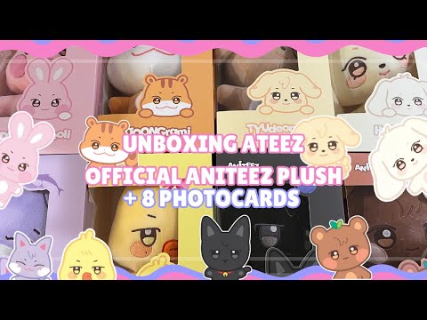 Unboxing Ateezs Aniteez Plushies - 8 Photocards | Kpop Plushie Unboxing |