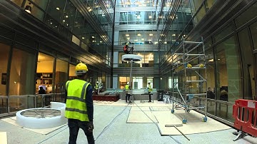 The Light Lab installation of bespoke atrium chandelier