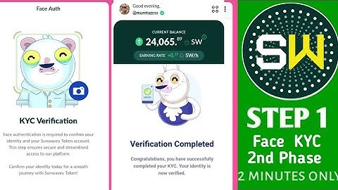 Sunwave face verification step by step || Sunwave KYC  (Face Authentication Guide) #sunwavekyc