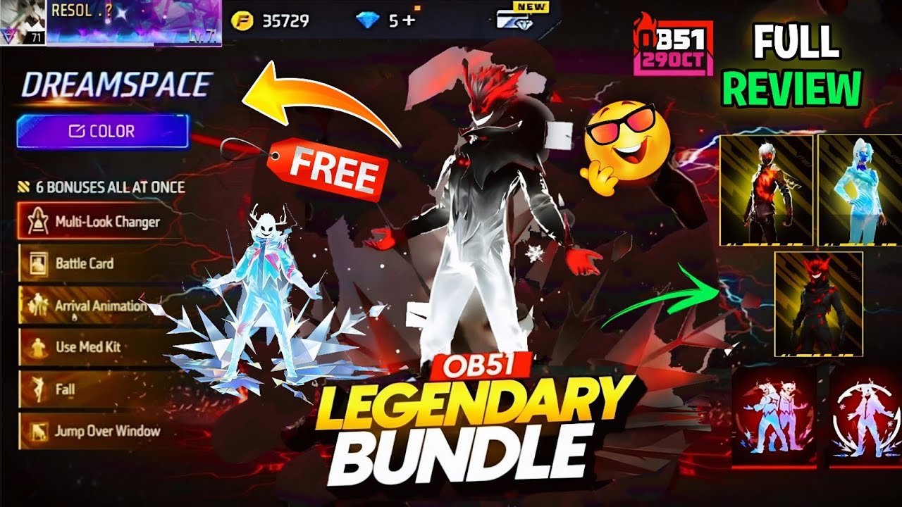 OB51 LEGENDARY BUNDLE REVIEW🔥🤯| NEW EVO BUNDLE REVIEW | DREAM SPACE EVO BUNDLE | FREE FIRE NEW EVENT