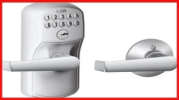 SCHLAGE FE575 PLY 626 ELA Plymouth Keypad Entry with Auto-Lock and Elan Levers, Brushed Chrome