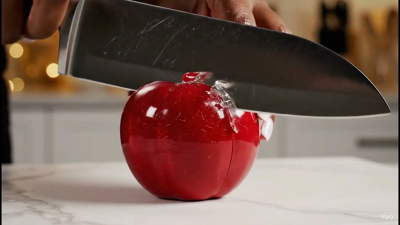 Hyper-Realistic Apple Cutting ASMR 🍎 | Satisfying Macro Sounds