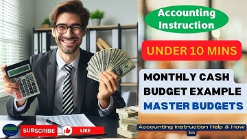 Monthly Cash Budget Example Master Budgets