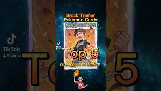 Top 5 RAREST Brock Pokemon Cards 🪨 #shorts #top5 #brock