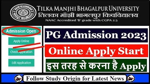 TMBU PG Admission 2023 Apply Online | TMBU PG Admission 2022-24 Online Apply Kaise Kare, MSC MCOM MA