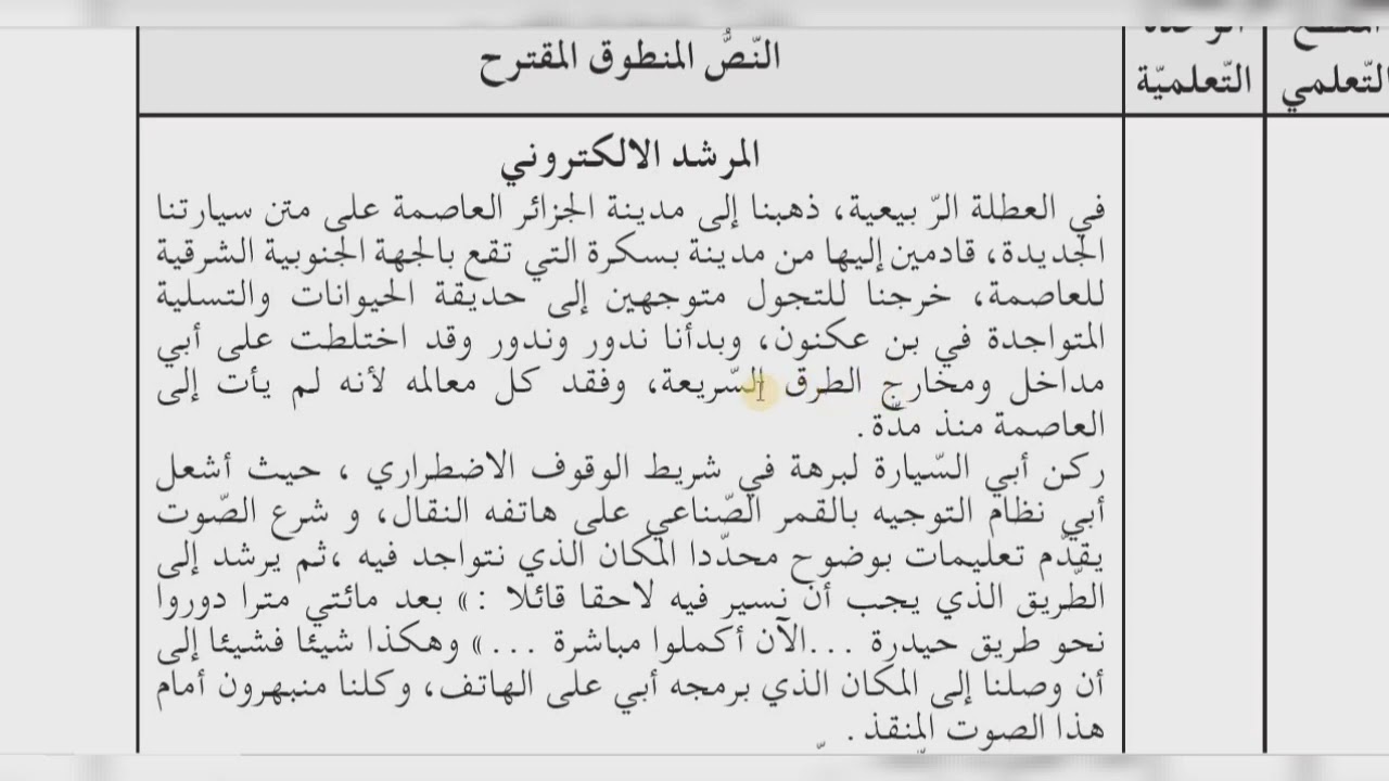 فهم المنطوق المرشد الإلكتروني للسنة الثالثة ابتدائي