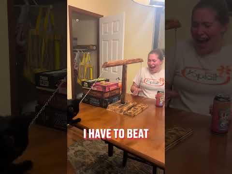 My cat beat me at ring toss 💀 (🎥: Collab)