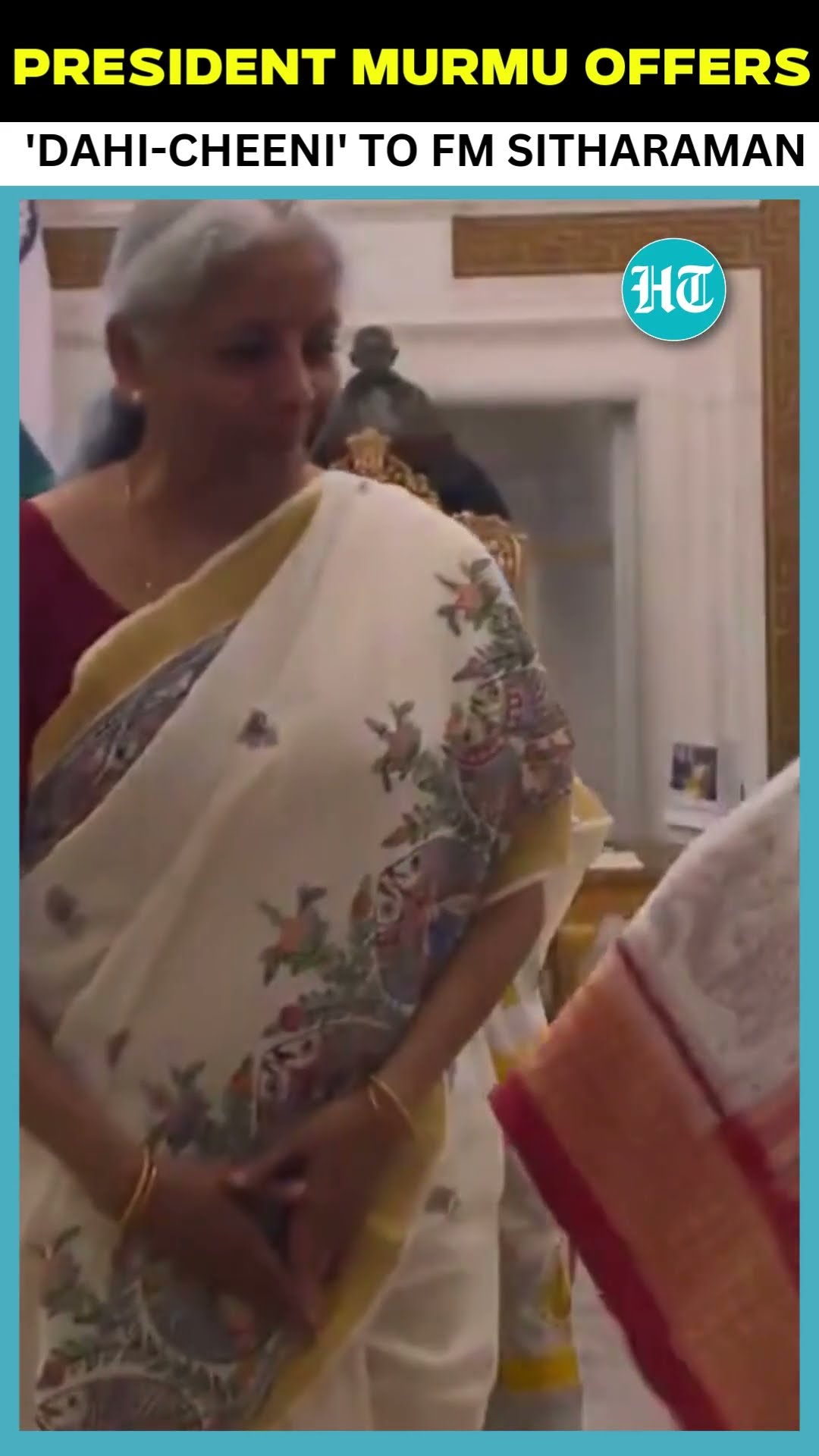 President Murmu Offers 'Dahi-Cheeni' To FM Sitharaman Before Presenting Budget 2025 | #Watch