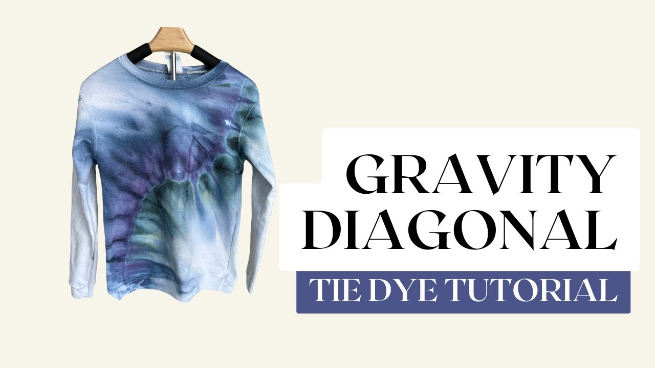 Teal and Purple Diagonal Gravity Dye Tie Dye Tutorial Puller Sweater