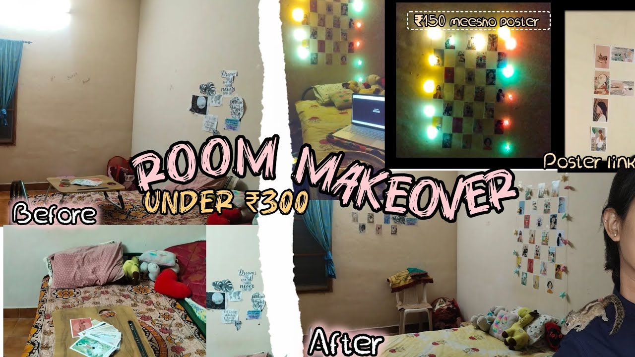 HOSTEL ROOM MAKEOVER 🌸🍂// UNDER ₹300//AESTHETIC 🎀AND COZY TRANFORMATION ...