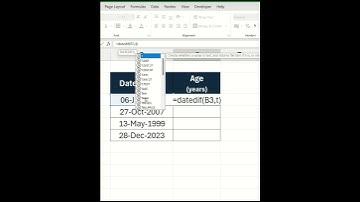 Calculate Age using Date of Birth in Excel  #msexcel  #exceltech  #dataanalysis