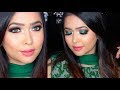 Eid Makeup- Green Glittery Smokey Eye Tutorial | Collaboration 2018