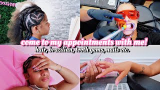 vlog: come to my appointments with me! hair, brazilian wax, tooth gems, nails etc.