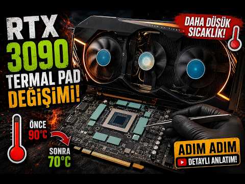 RTX 3090 Termal Pad Değişimi Yaptık! Sıcaklık Tam 20°C Düştü!