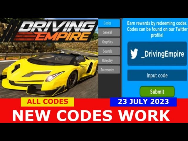 Roblox codes for Driving Empire (July 2021)