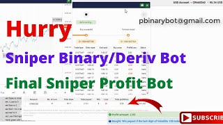Hurry Binary.com Bot - Sniper Binary Bot | Final Sniper Profit Bot For Real Test Today