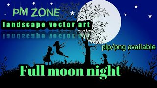 Landscape Vector Art Vector Art Full Moon Night Vector Art Pixellab Vector Artmobile Graphics