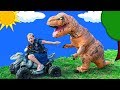 Assistant Plays Hide n Seek at the Paw Patrol Lookout with Dinosaurs