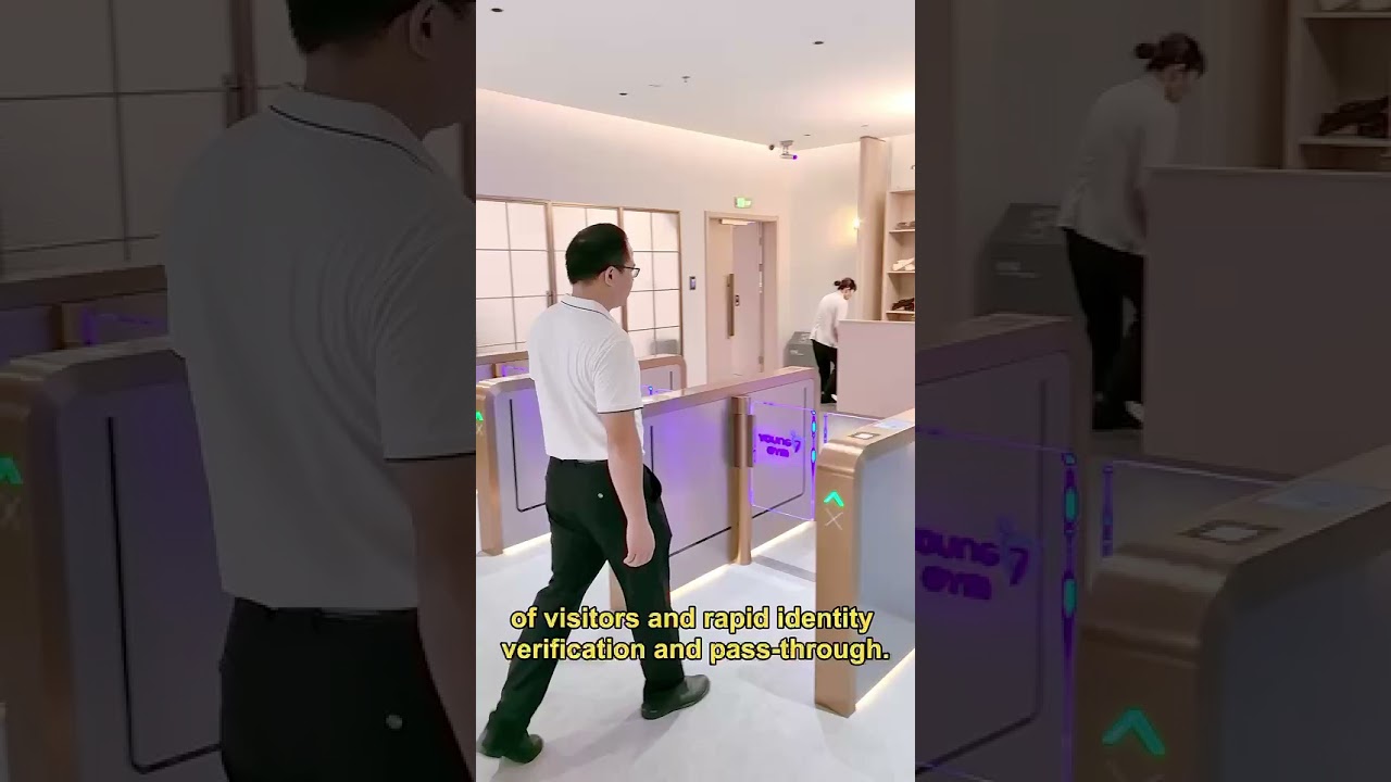 Smart screwless speed gate turnstile with hidden face recognition