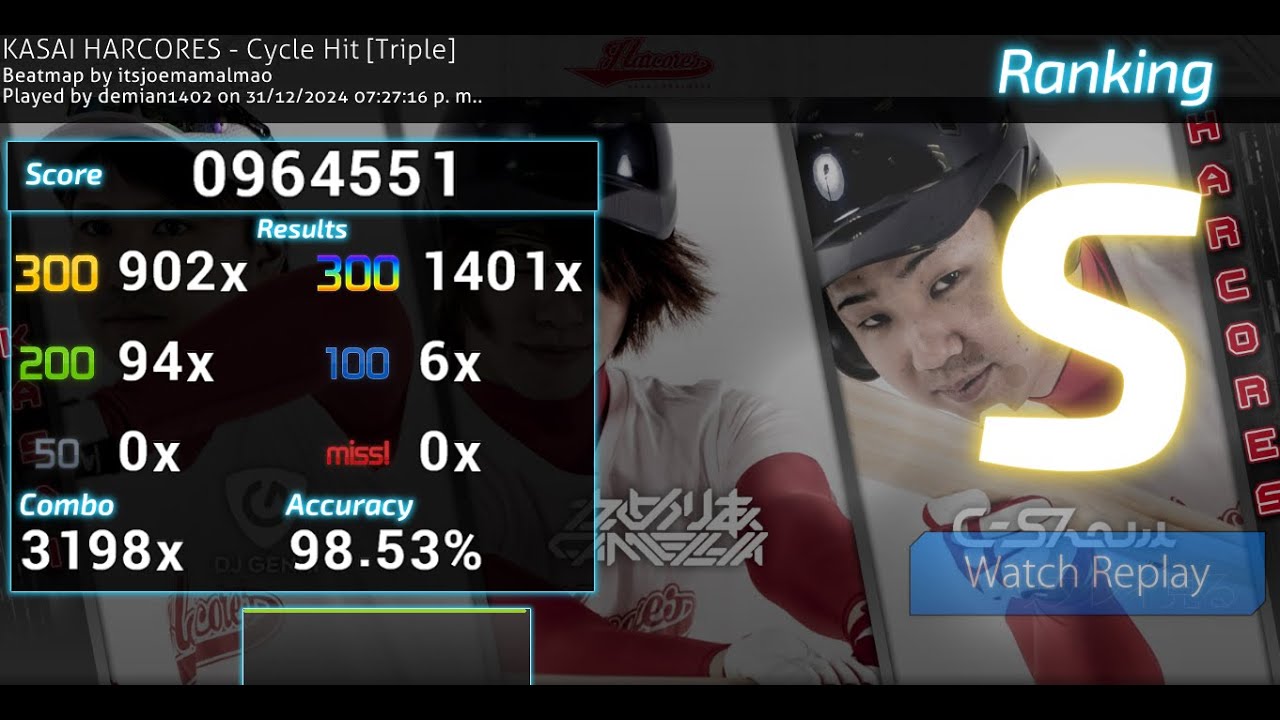 Kansai Harcores - Cycle Hit [triple] 98.3% ACC - FC - YouTube