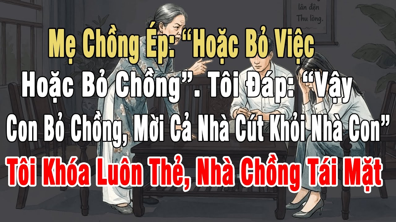 Mẹ Chồng Ép: “Hoặc Bỏ Việc, Hoặc Bỏ Chồng”. Tôi Đáp: “Vậy Con Bỏ Chồng, Mời Cả Nhà Cút Khỏi Nhà Con”