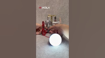 Twin cylinder Stirling engine+generator+Voltmeter