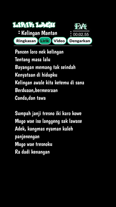 Lirik lagu Kelingan mantan | NDX AKA #Lirikmusik #shortvideo