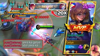Gelye GETTING 20 SAVAGE IN JUST 1 GAME (must watch) - MLBB