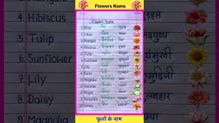 Phoolon Ke Naam Flowers Name Flowers Name In English And Hindi