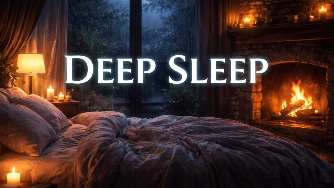 Fall Asleep Fast – Deep Sleep Rain & Fireplace Sounds (2 Hours)