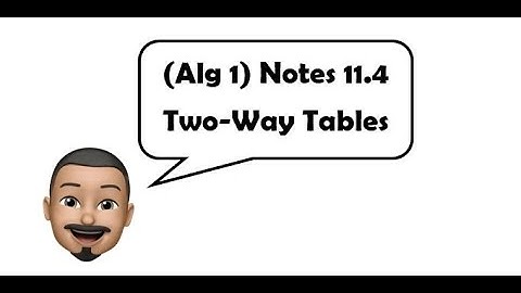 Alg 1 9th Notes 11 4 Two Way Tables