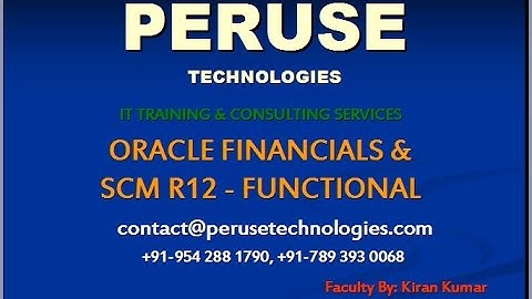 Oracle Apps Financials R12 Online Functional Training