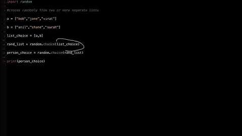 Python: Pick randomly from two or more lists