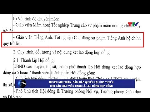 Video Như Xuân: Giáo viên tiếng Anh tại chức vẫn được nộp dự... - youtube