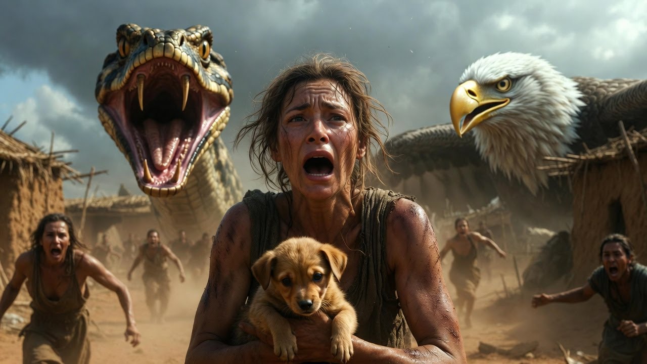 prehistoric jungle survival:“Brave Girl Rescues Baby Dog with Giant snake ..