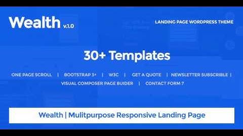 Wealth – Multi-Purpose Landing Page WordPress Theme | Themeforest Website Templates and Themes