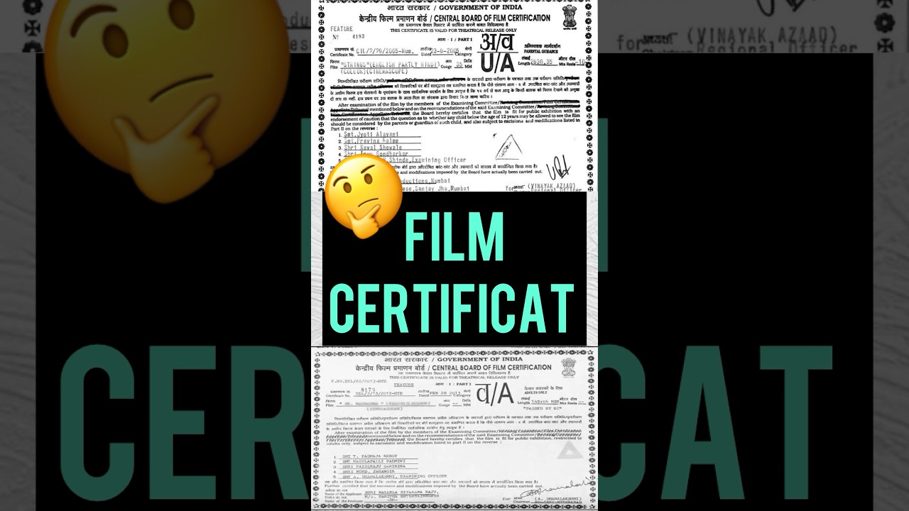 Meaning of film certificates😱