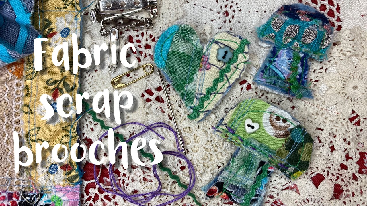Reuse fabric scraps whimsical mushrooms brooches make fabric PROCESS VIDEO